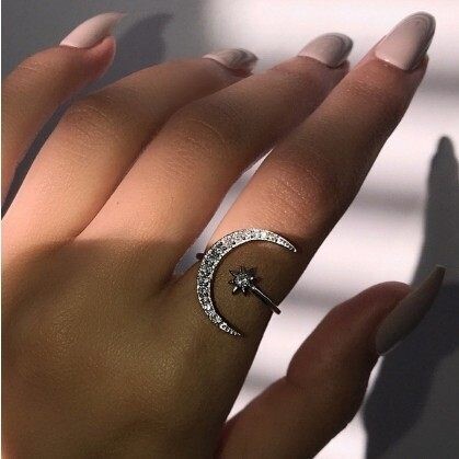  jewelry with zircon stars and moon rings