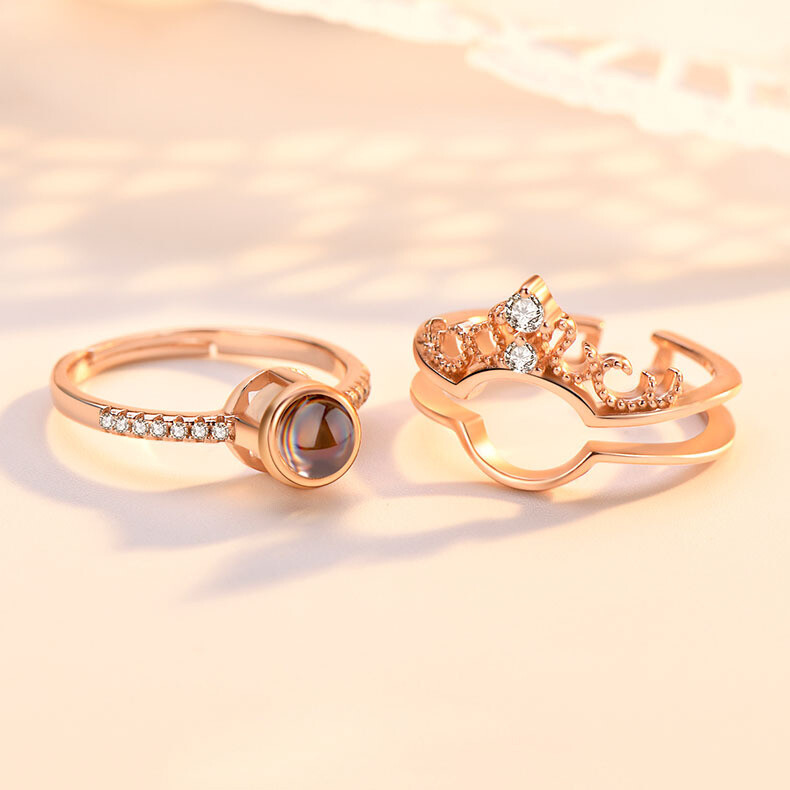 100 Languages I Love You Open Ring Vibrato With The Same Style Can Be Split Projection Love Memory Projection Ring