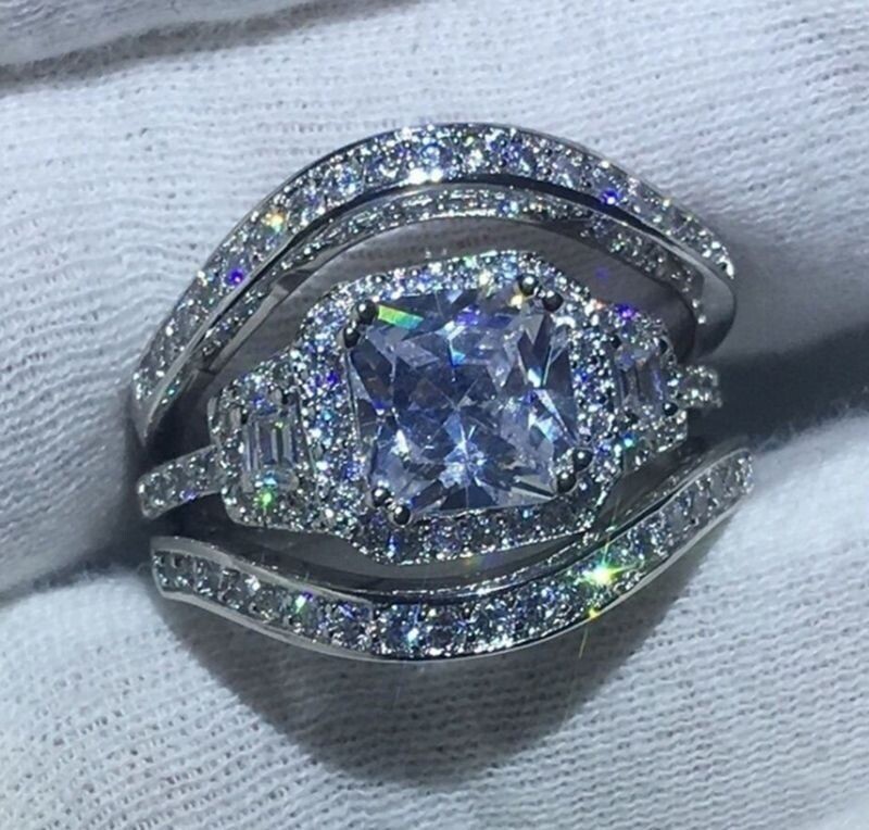 Fashion Explosion Set Ring Full of Diamonds Set Zircon Ring, Size: 12