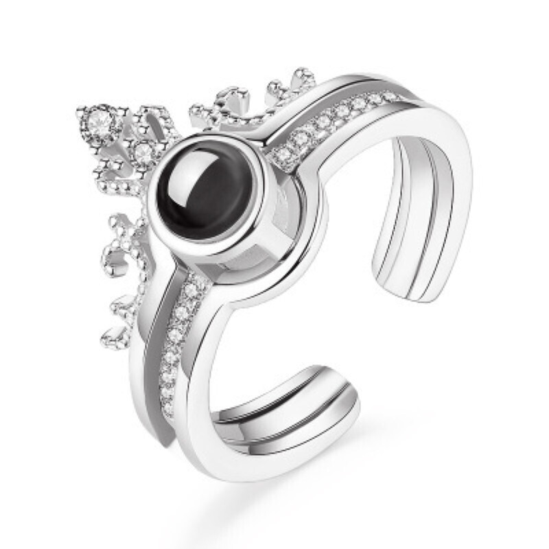 Fashion 100 languages I love you Projection Ring Personality Couple Ring