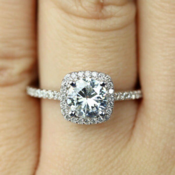 White diamond crystal dress ring