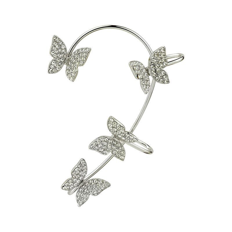 Butterfly crystal one piece earrings