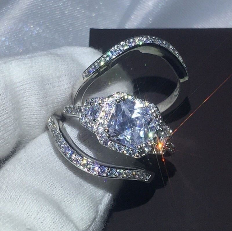 Fashion Explosion Set Ring Full of Diamonds Set Zircon Ring
