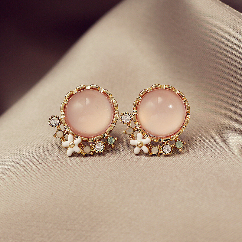 micro diamond flower earrings