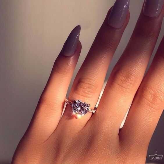Inlaid AAA zircon heart-shaped ring, Size: 4