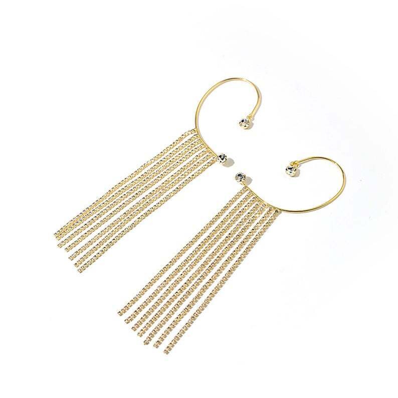 Jewelry Tassel With Diamond Earrings Ladies Back Hanging Earrings Earrings 