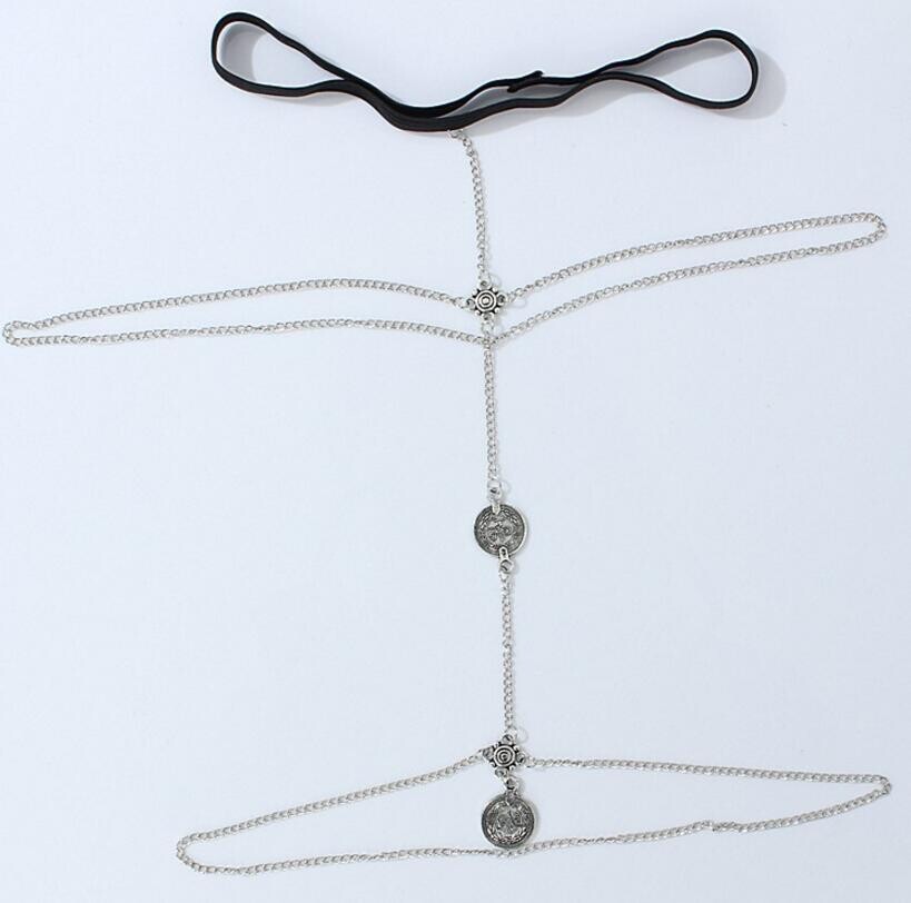 Coin Silver Gold Thigh Leg Chain Waist Thigh Sexy Body Chains