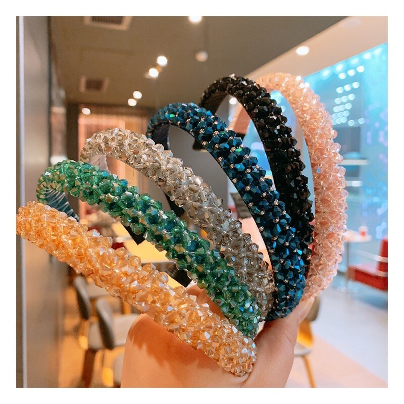  Crystal Flower Fabric Non-slip Headband