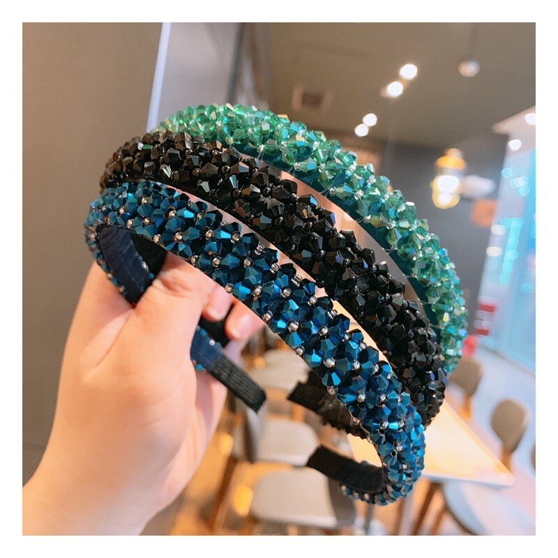  Crystal Flower Fabric Non-slip Headband