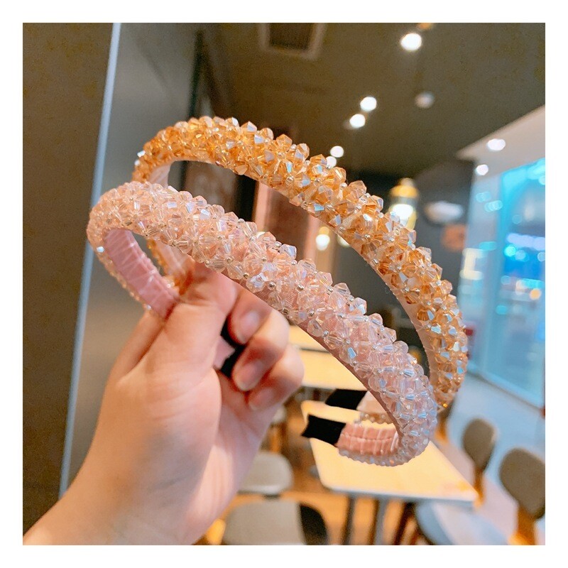 Crystal Flower Fabric Non-slip Headband