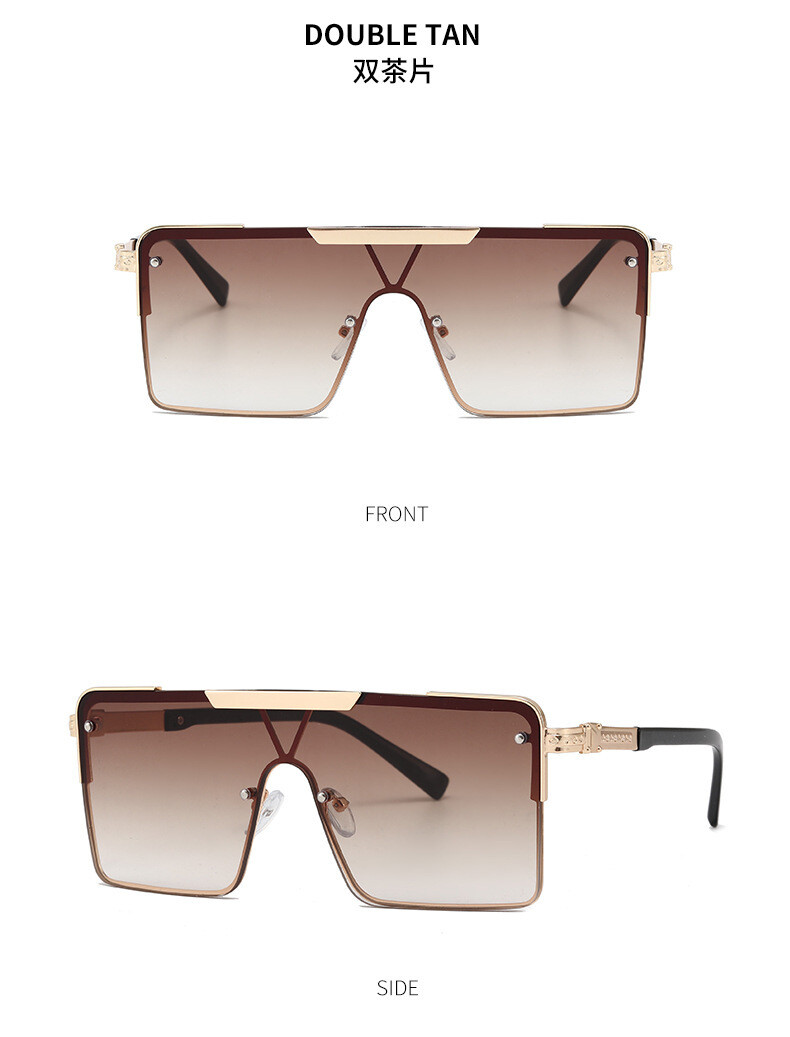  Big square tinted Sunglasses , Lens Color: Tea pink