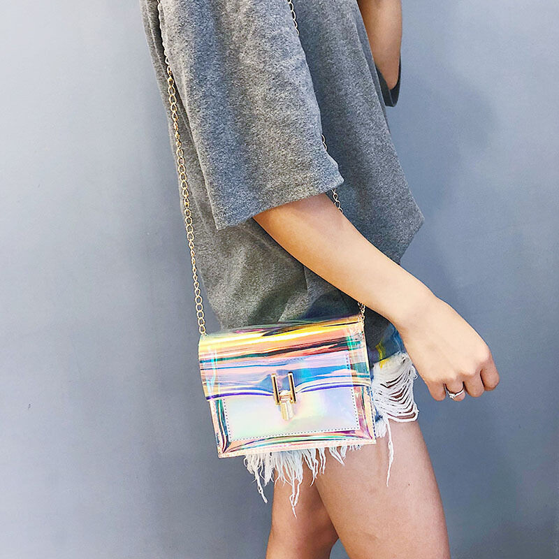 Women Shoulder Bag Fashion holographic Transparent Crossbody Bags Messenger Shoulder Beach bag