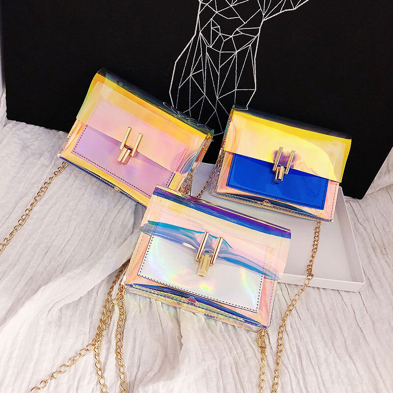 Women Shoulder Bag Fashion holographic Transparent Crossbody Bags Messenger Shoulder Beach bag