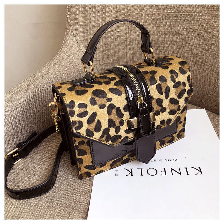  PU Leather Cross Body Female Flap Envelope Leopard Print Shoulder Handbags