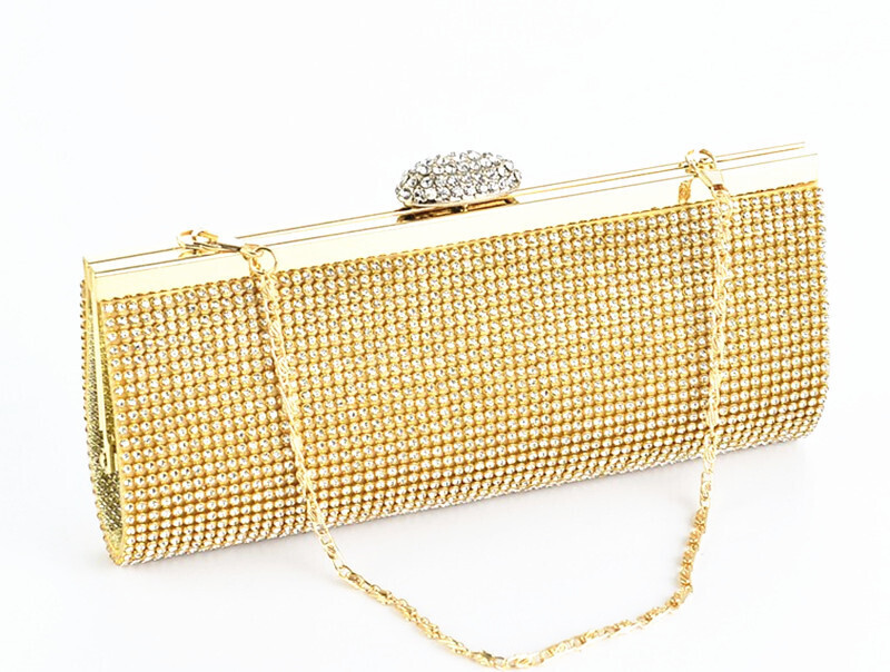 2022 Diamond-studded Dinner Bag Long Clutch Bag Folk Dress Bag Manufacturer Spot Female Bag Long Chain Clutch Bag