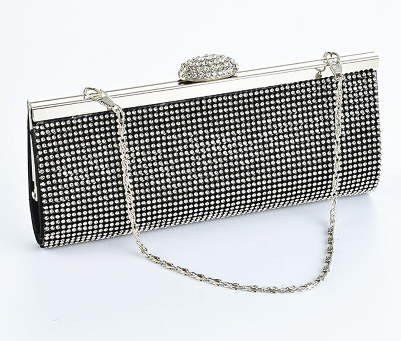 2022 Diamond-studded Dinner Bag Long Clutch Bag Folk Dress Bag Manufacturer Spot Female Bag Long Chain Clutch Bag