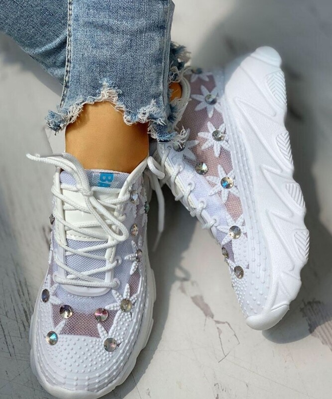 Daisy Crystal Mesh Sneakers