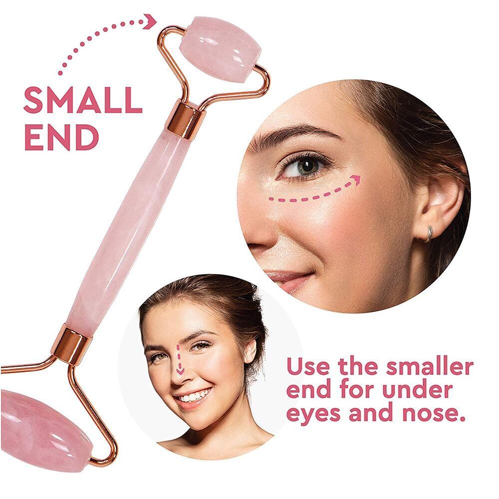 Facial Massage Jade Roller Guasha Board Double Heads Face Lift Skin SP