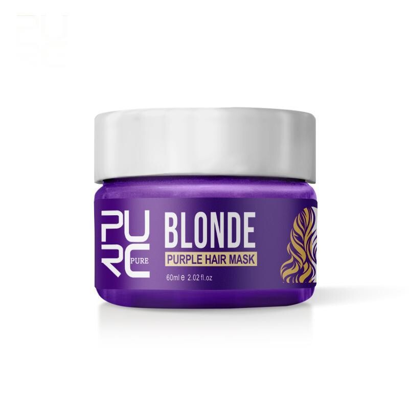 Purple Hair Mask Repairs Frizzy make hair soft smooth Removes yellow, color: purple