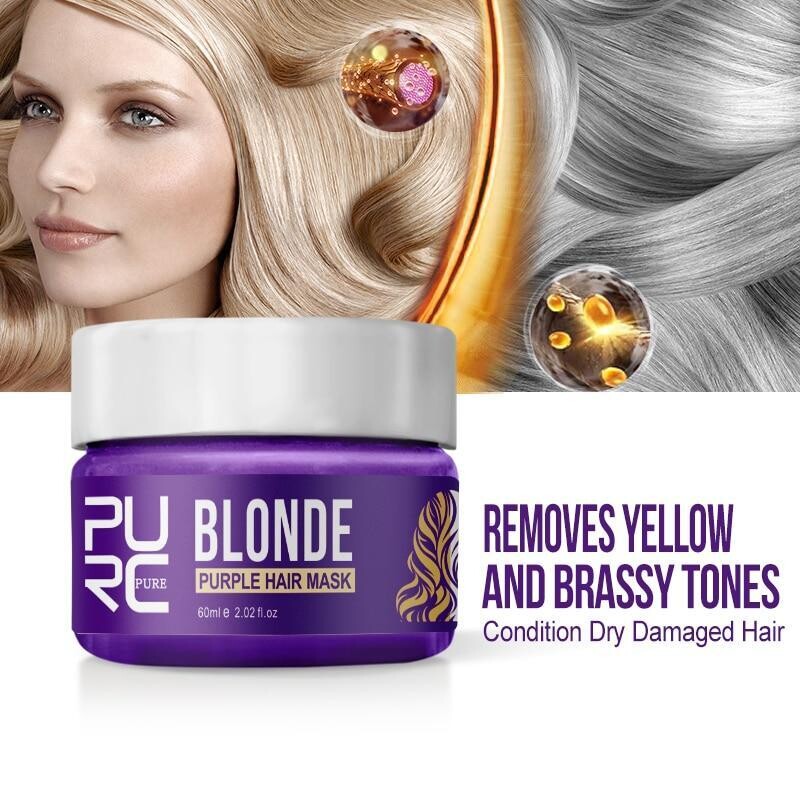 Purple Hair Mask Repairs Frizzy make hair soft smooth Removes yellow