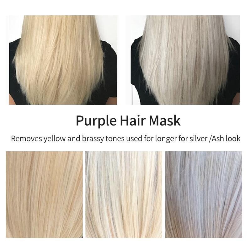 Purple Hair Mask Repairs Frizzy make hair soft smooth Removes yellow