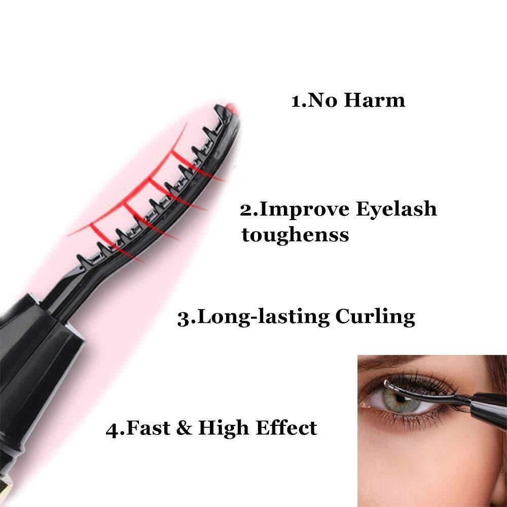 Mini Electric Heated Eyelash Curler Makeup Eye Lasting Beauty Tool SP