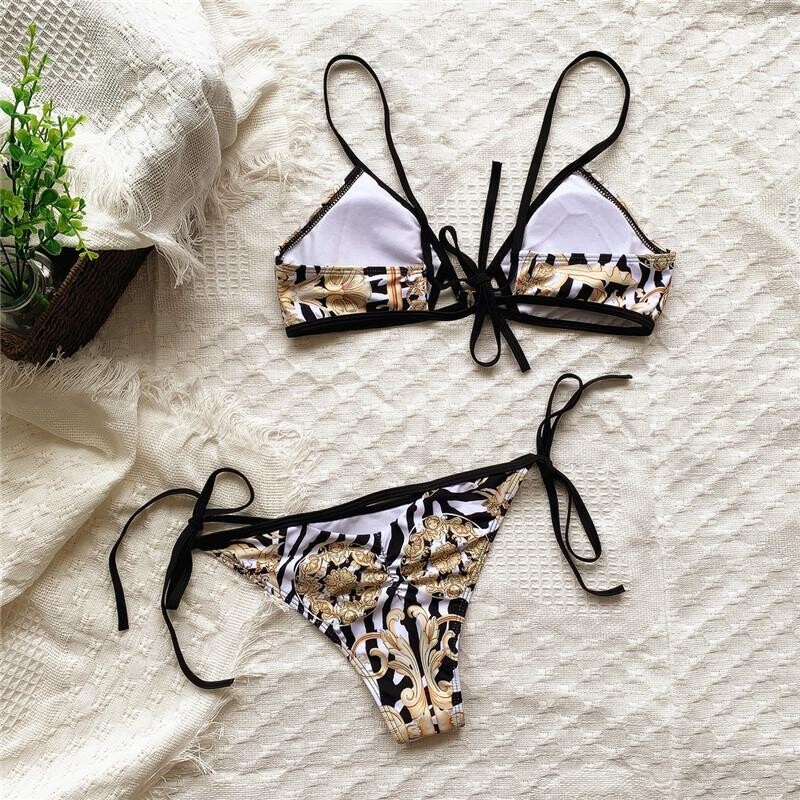 Leopard Print Bikinis Knot Swimwear