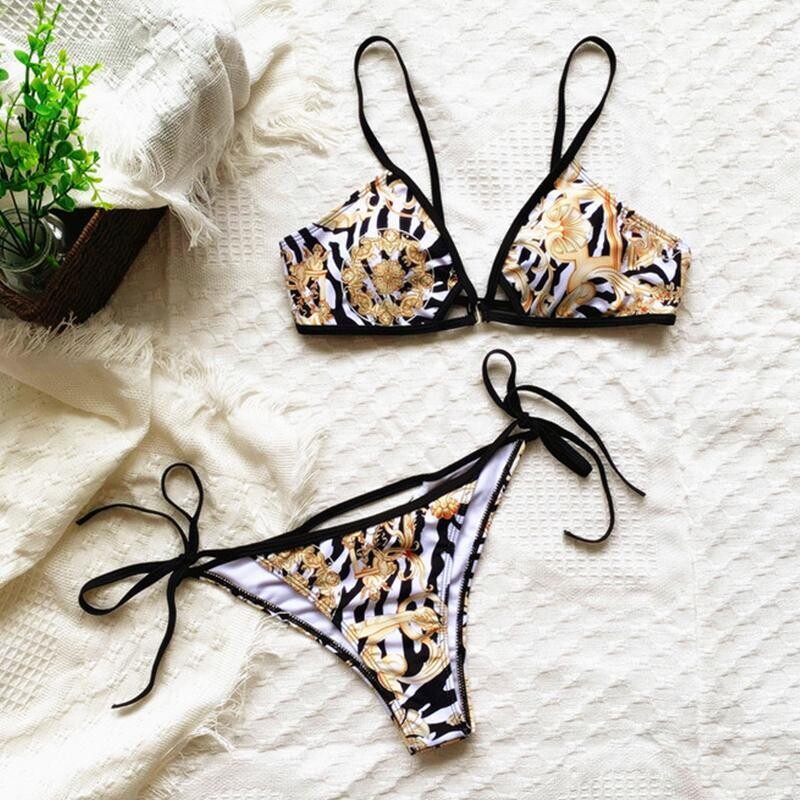 Leopard Print Bikinis Knot Swimwear, size: L, color: X20SW3781