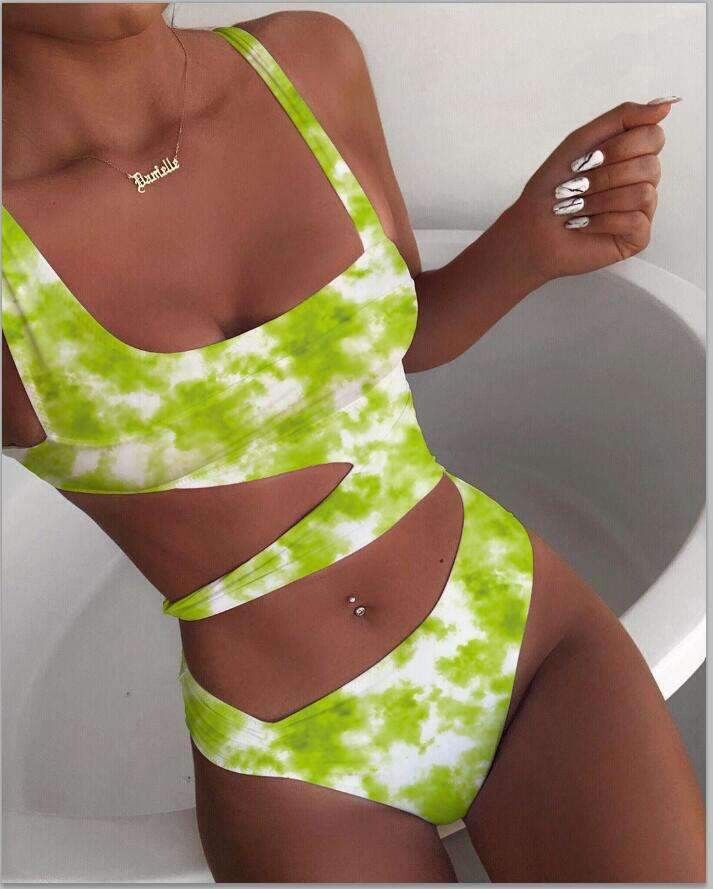 Sexy White One Piece Swimsuit Women Cut Out Swimwear