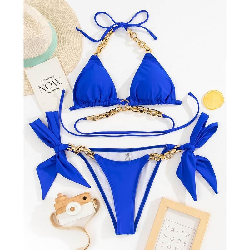 Sexy Women  Gold Chain Swimwear