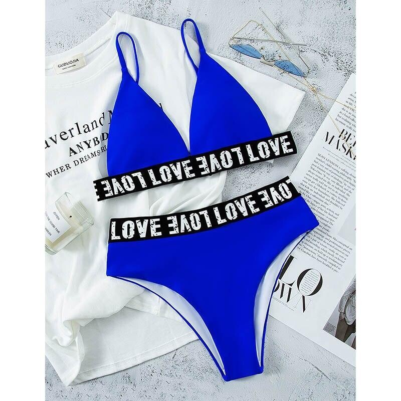 High Waist  Print Women Patchwork Swimsuit