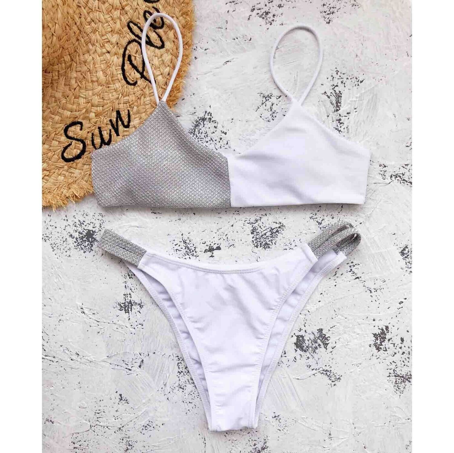 Shiny Women Patchwork Sequin Push Up Bikini