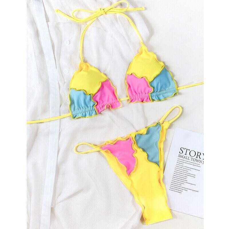 Triangle String Micro Swimsuit, size: L, color: as the picture shows