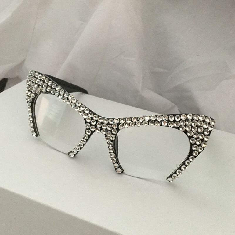 2019New Women Luxury Crystal sunglasses Rhinestone Cat Eyes Sun