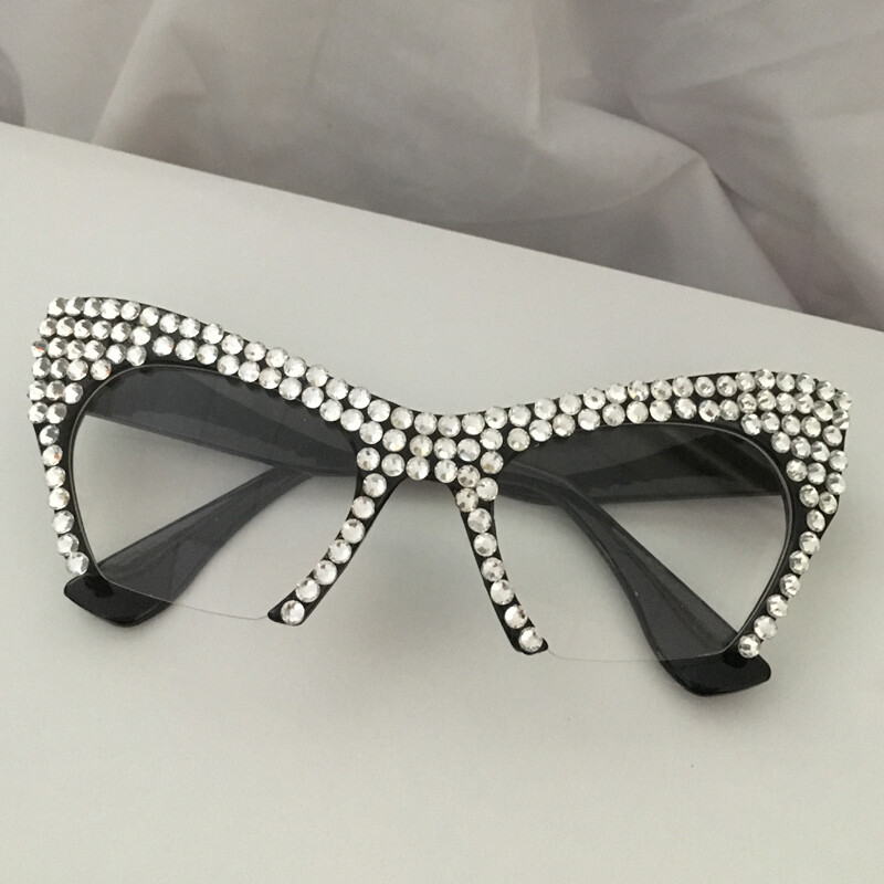 2019New Women Luxury Crystal sunglasses Rhinestone Cat Eyes Sun