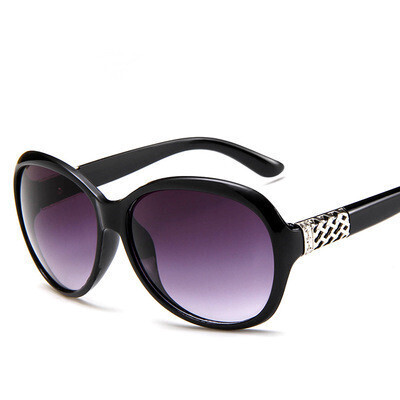 Round Sunglasses Women 2020 Black Oversized Sunglasses Retro Vintage, Color Name: black