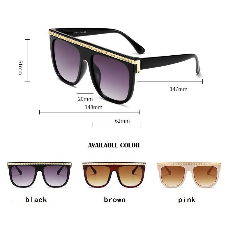 GIFANSEE women square oversized sunglasses gradient big frame glasses