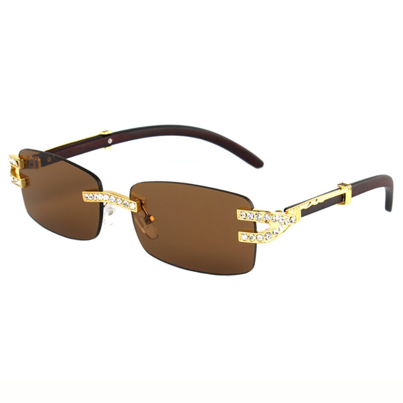 Diamond Rimless Sunglasses Women Luxury Brand Designer Sun Glasses Men