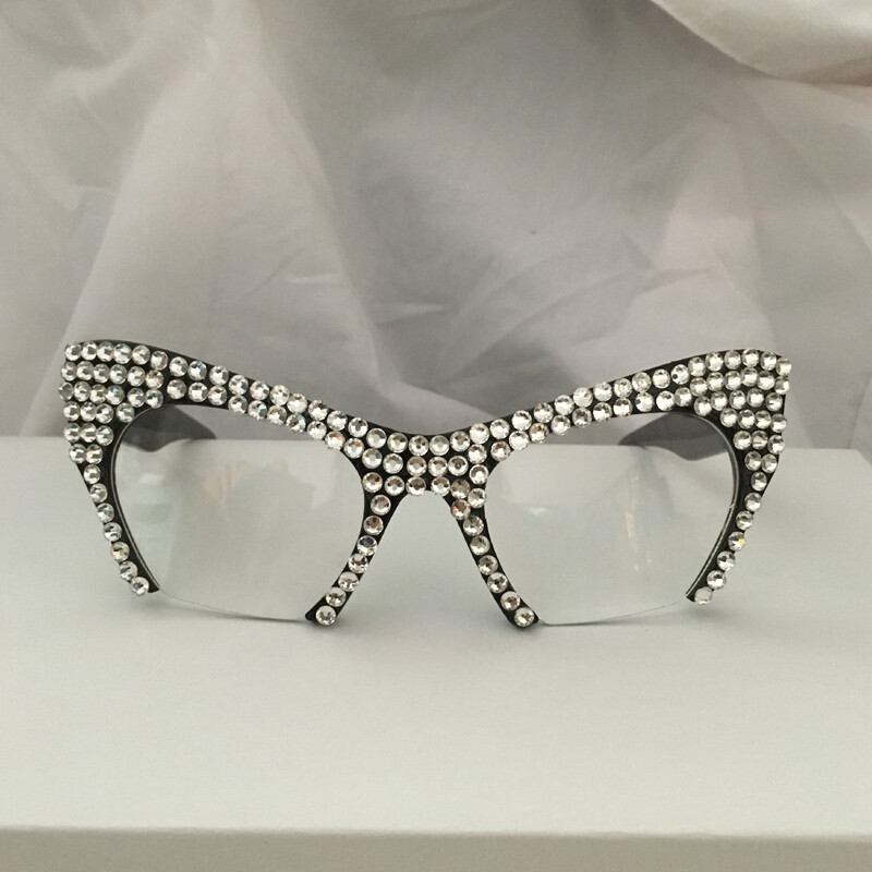 2019New Women Luxury Crystal sunglasses Rhinestone Cat Eyes Sun
