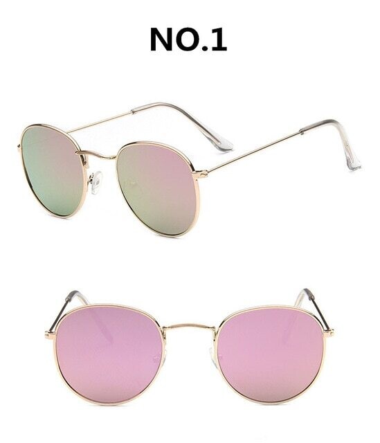 Vintage Alloy Women Sunglasses Luxury Brand Designer Classic Small, Lenses Color: C1