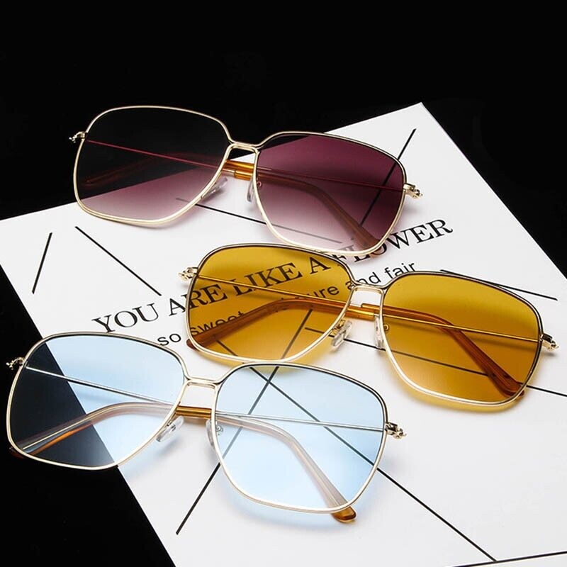 LeonLion 2021 Fashion Metal Women Sunglasses Mirror Classic Large
