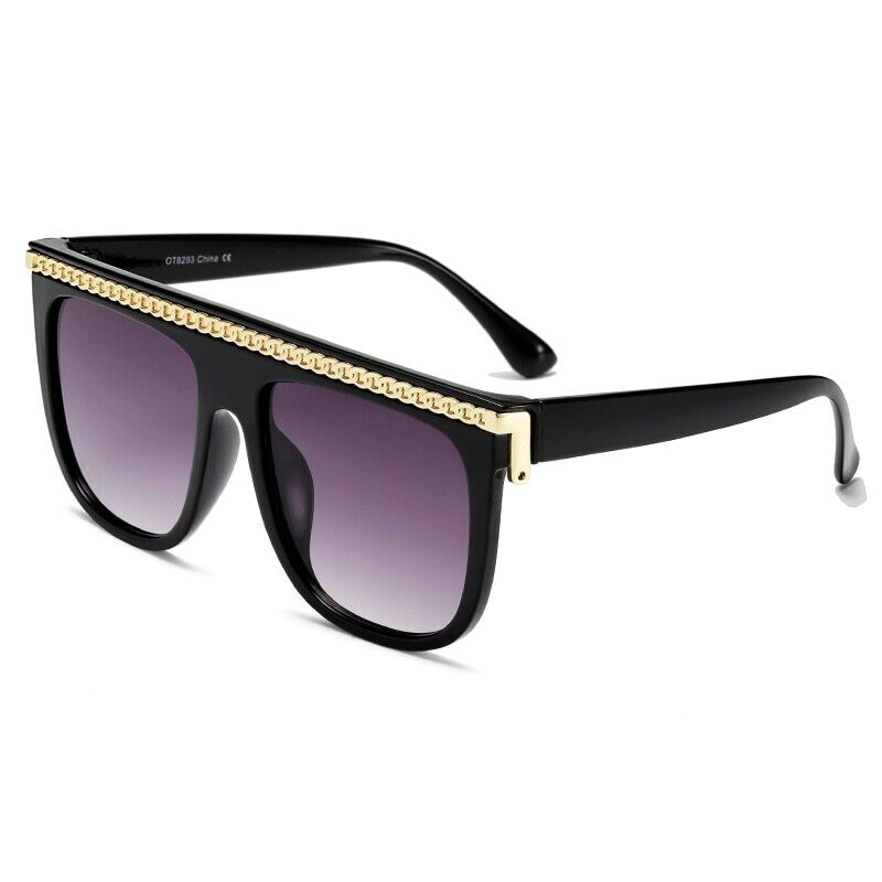 GIFANSEE women square oversized sunglasses gradient big frame glasses