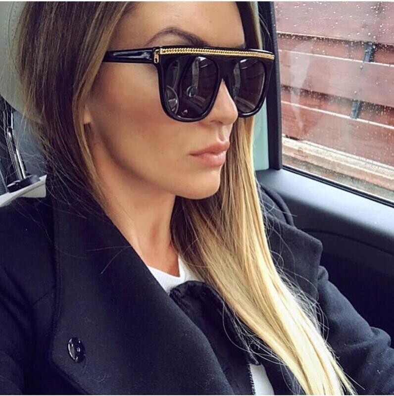 GIFANSEE women square oversized sunglasses gradient big frame glasses