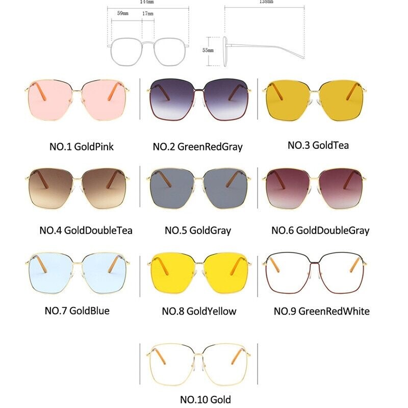 LeonLion 2021 Fashion Metal Women Sunglasses Mirror Classic Large