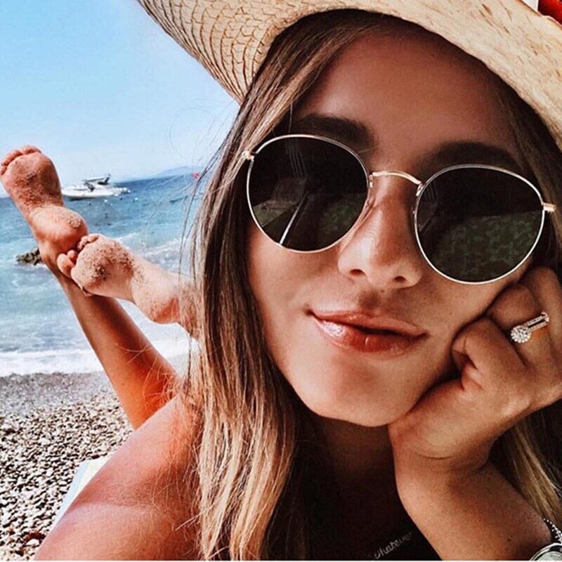 Vintage Alloy Women Sunglasses Luxury Brand Designer Classic Small