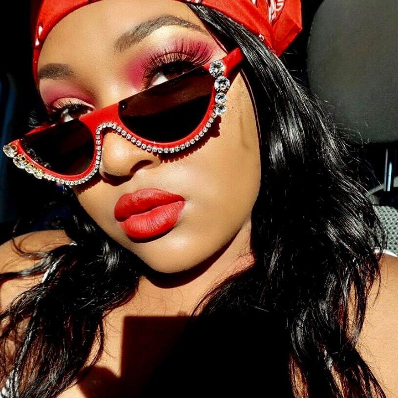 Diamond Cat Eye Sunglasses Women 2020 Semi Rimless Sun Glasses Luxury