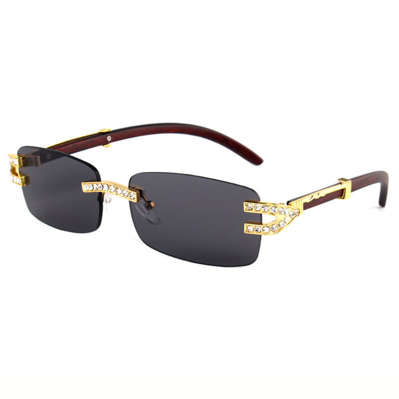 Diamond Rimless Sunglasses Women Luxury Brand Designer Sun Glasses Men