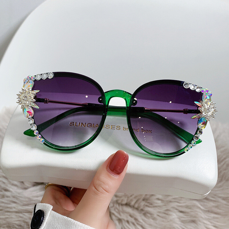 Fashion Cat Eye Round Sunglasses for Women Luxury Brand Designer