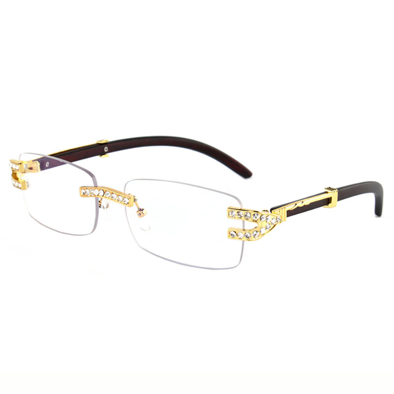 Diamond Rimless Sunglasses Women Luxury Brand Designer Sun Glasses Men