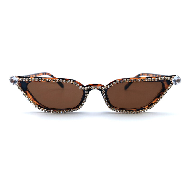 Diamond Cat Eye Sunglasses Women 2020 Luxury Brand Designer Sunglasses, Lenses Color: black